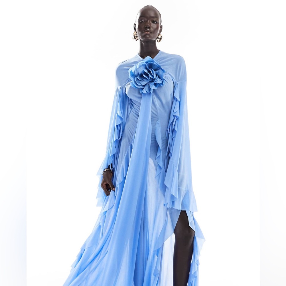 ASOS DESIGN corsage cape maxi dress